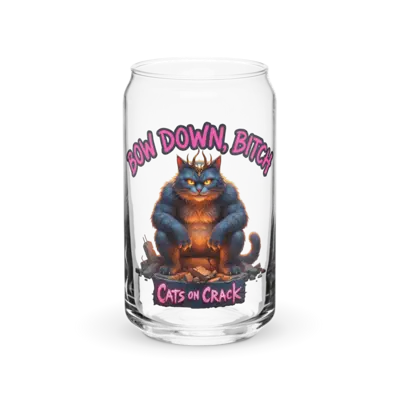 Bow Down Bitch 16oz Can Glass