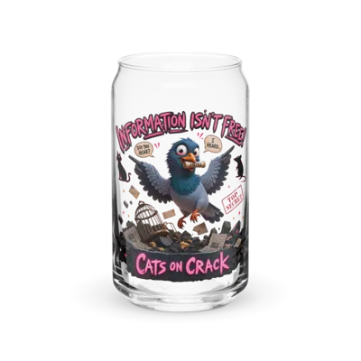 Information Isn't Free 16oz Can Glass