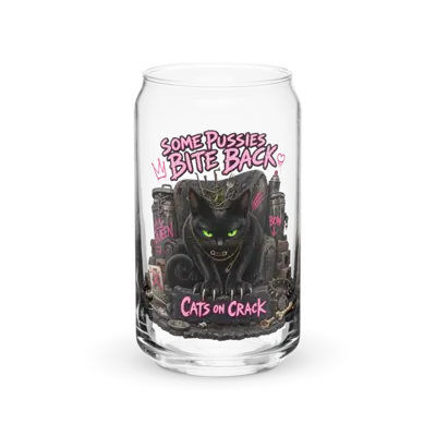 Pussies Bite Back 16oz Can Glass