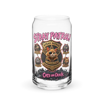 Stray Patrol 16oz Can Glass