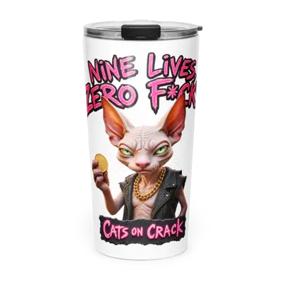 Nine Lives Zero Fucks 20oz Tumbler