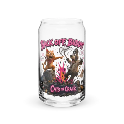 Back Off Buddy 16oz Can Glass