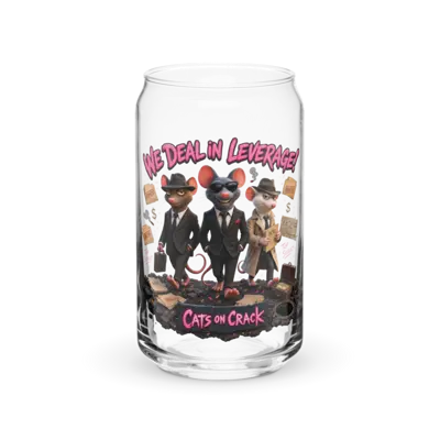 We Deal In Leverage 16oz Can Glass