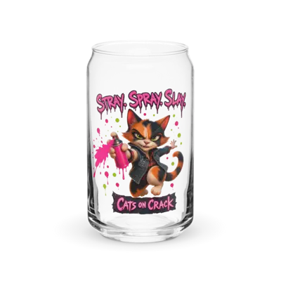 Stray Spray Slay 16oz Can Glass